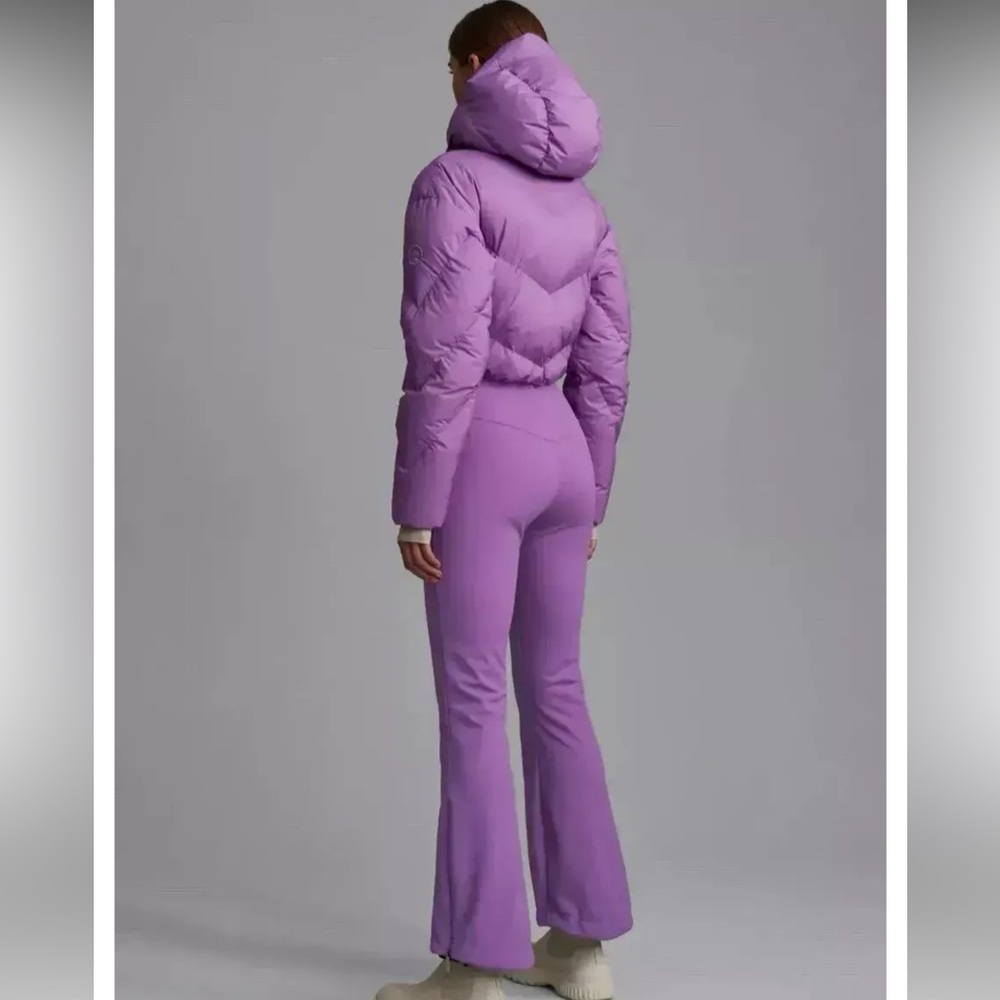 Women's Purple Insulated Ski Jumpsuit with High Collar - Picture 4 of 6